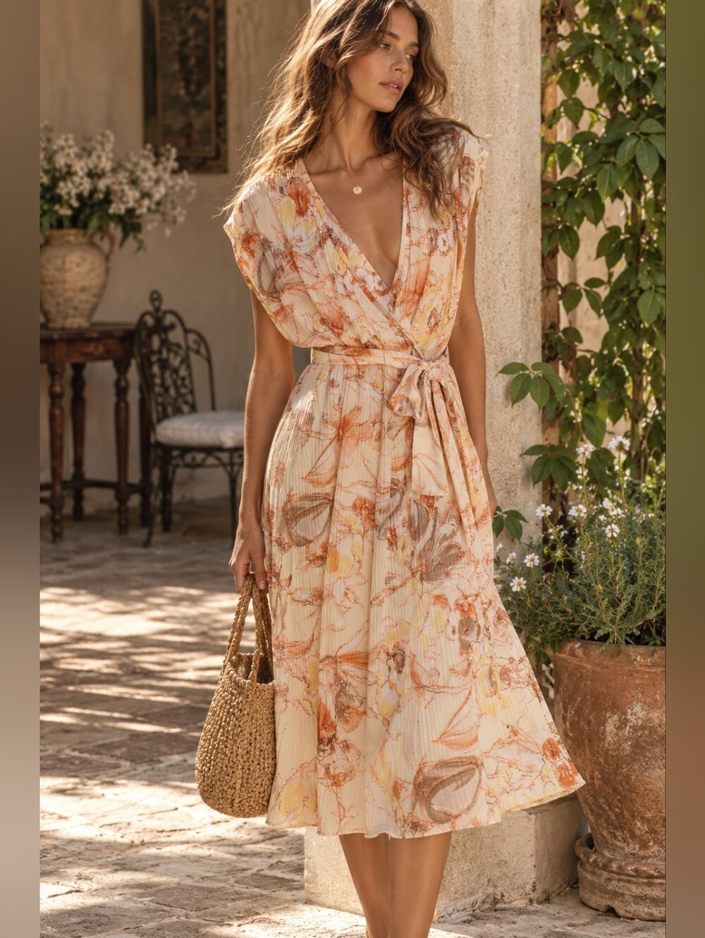 Vintage Melwine of Miami “American Riviera” Floral Dress | 60s 70s XL